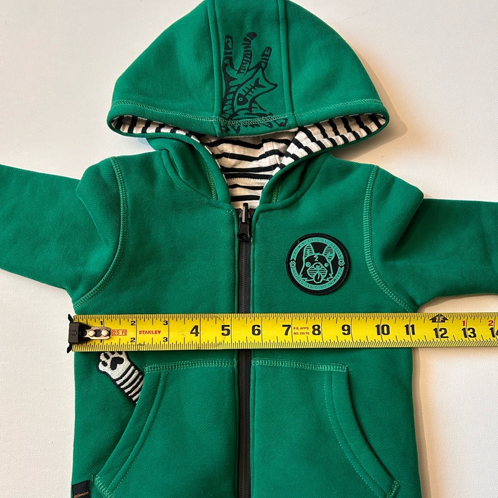CATIMINI Boy’s Reversible Full Zip Hoodie Sweater Sz 18 Months Dog Logo Fish - Picture 5 of 12